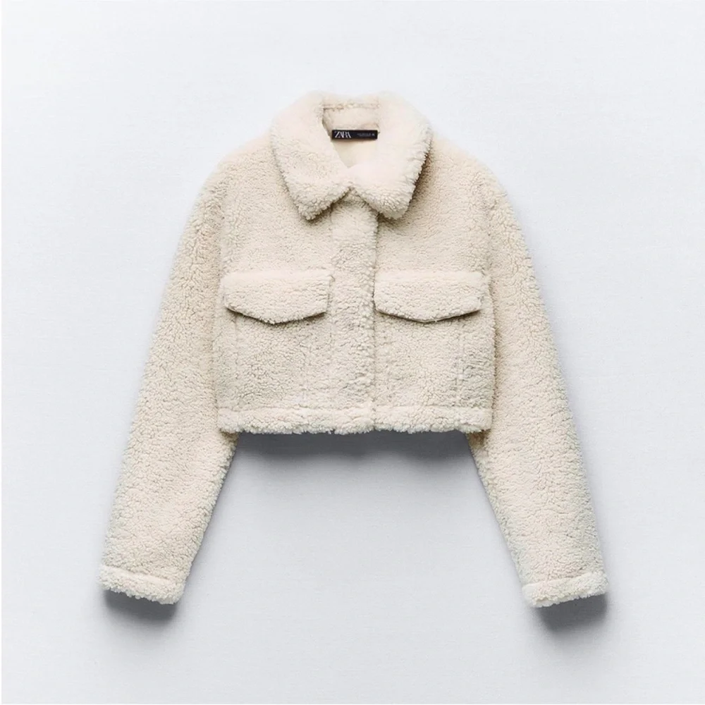 🔥 ZARA 🔥 Sherpa Sheepskin Cropped Jacket Size L